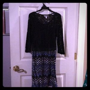 Speechless dress with Aztec print skirt - lace top